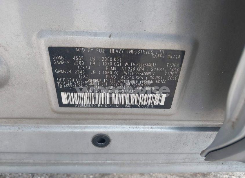 Photo 9 of 2014 Subaru Outback 2.5I PREMIUM (VIN 4S4BRBDC8E3325883)