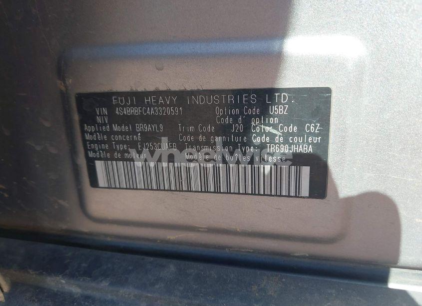 Photo 9 of 2010 Subaru Outback 2.5I PREMIUM (VIN 4S4BRBFC4A3320591)