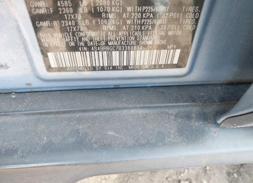 Photo 9 of 2011 Subaru Outback 2.5I PREMIUM (VIN 4S4BRBGC7B3380834)