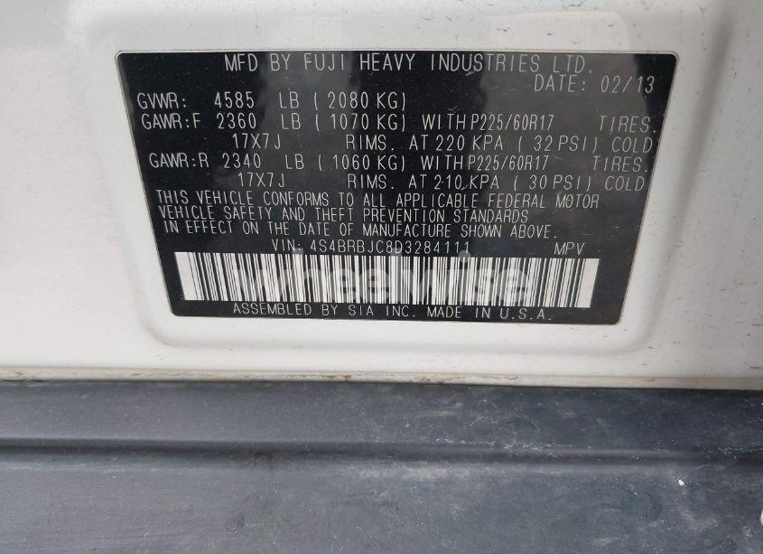 Photo 9 of 2013 Subaru Outback 2.5I LIMITED (VIN 4S4BRBJC8D3284111)