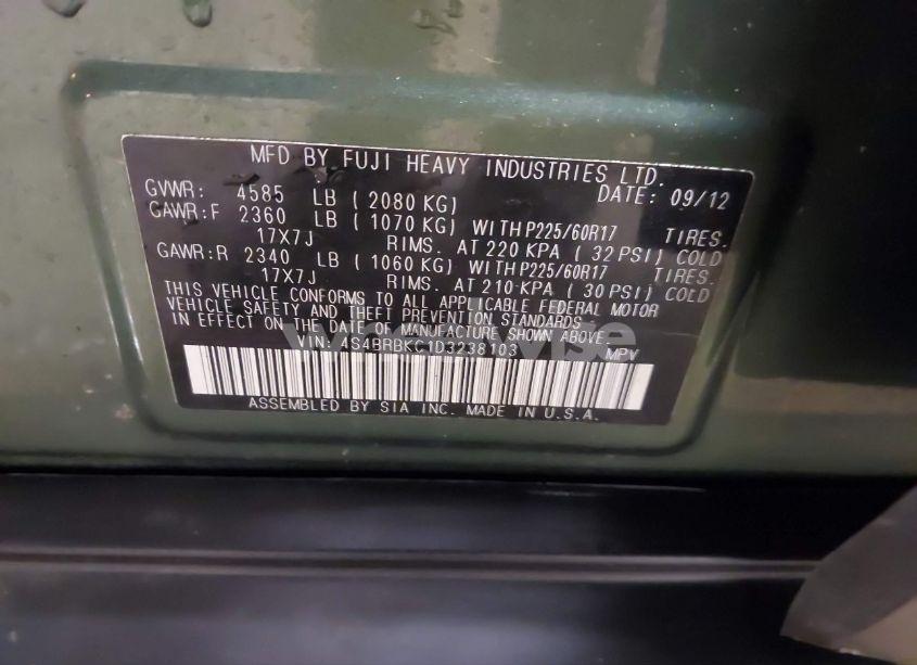 Photo 9 of 2013 Subaru Outback 2.5I LIMITED (VIN 4S4BRBKC1D3238103)