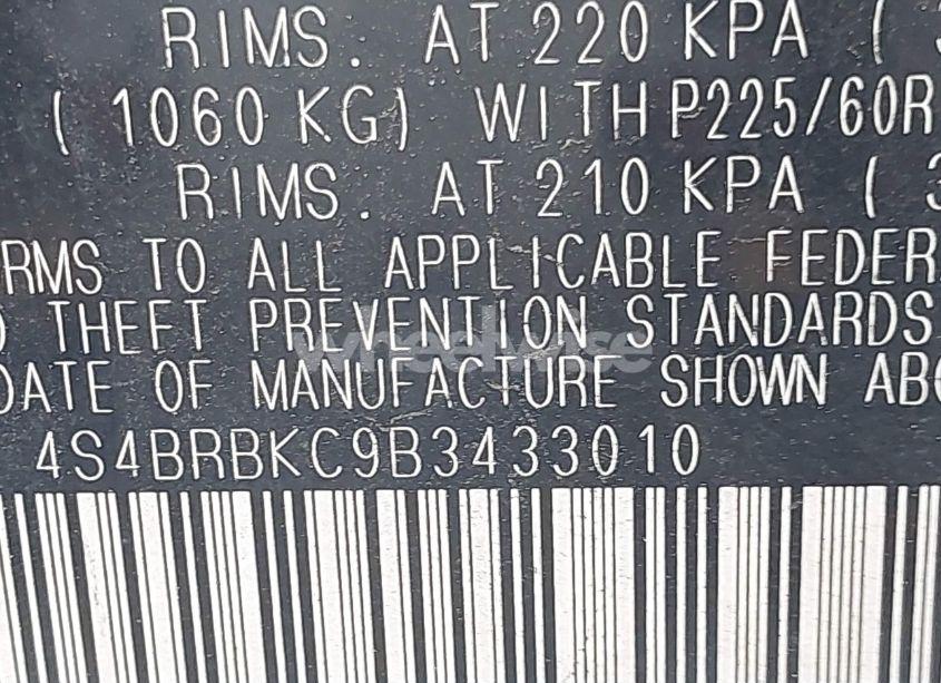 Photo 9 of 2011 Subaru Outback 2.5I LIMITED (VIN 4S4BRBKC9B3433010)