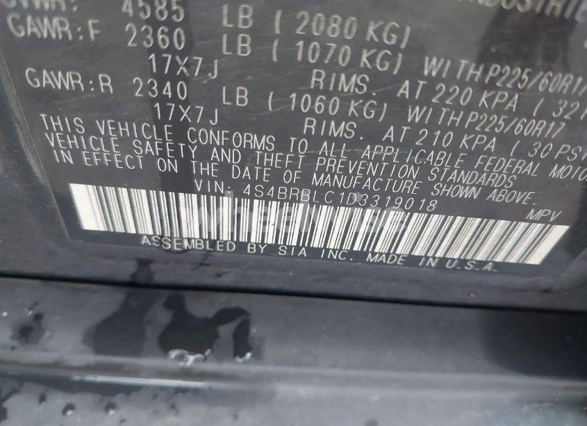 Photo 9 of 2013 Subaru Outback 2.5I LIMITED (VIN 4S4BRBLC1D3319018)