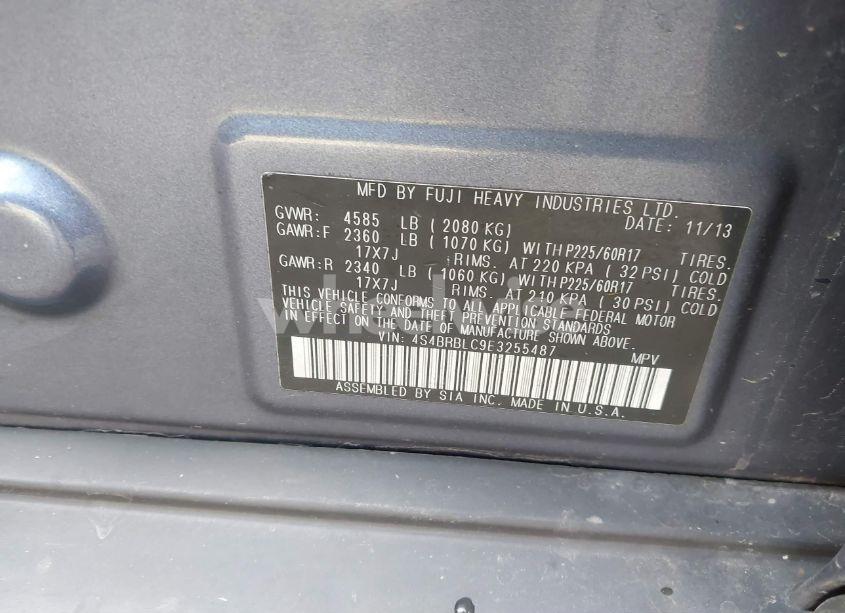 Photo 9 of 2014 Subaru Outback 2.5I LIMITED (VIN 4S4BRBLC9E3255487)