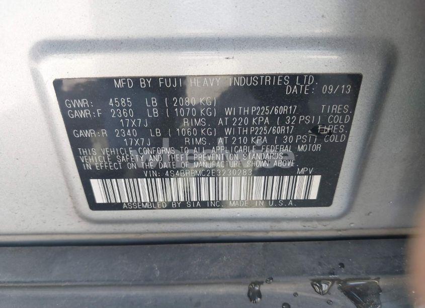 Photo 9 of 2014 Subaru Outback 2.5I LIMITED (VIN 4S4BRBMC2E3230283)