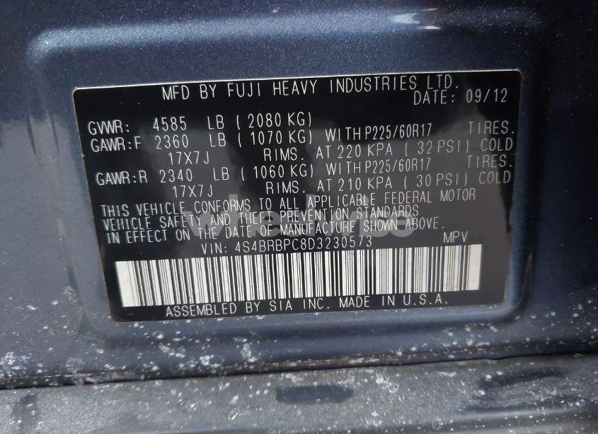 Photo 9 of 2013 Subaru Outback 2.5I LIMITED (VIN 4S4BRBPC8D3230573)