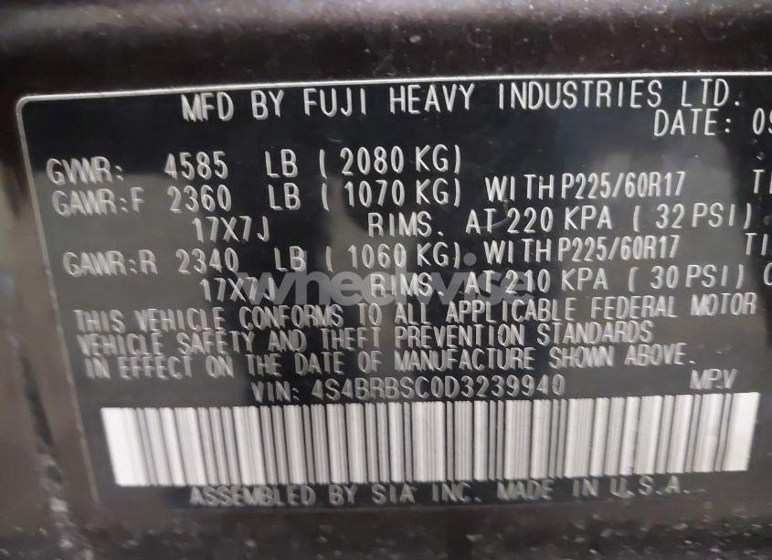 Photo 9 of 2013 Subaru Outback 2.5I LIMITED (VIN 4S4BRBSC0D3239940)