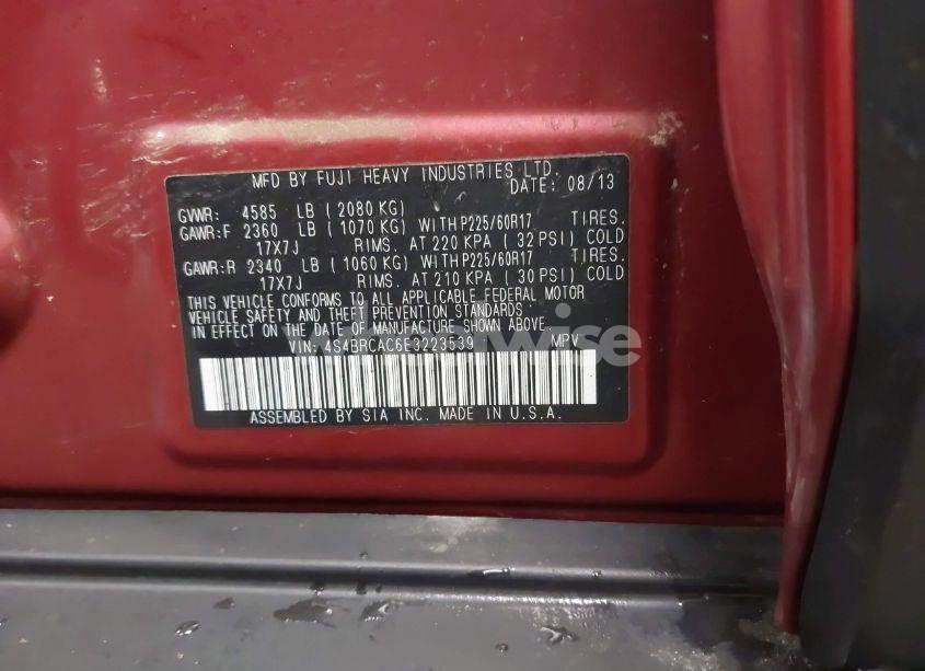 Photo 9 of 2014 Subaru Outback 2.5I (VIN 4S4BRCAC6E3223539)