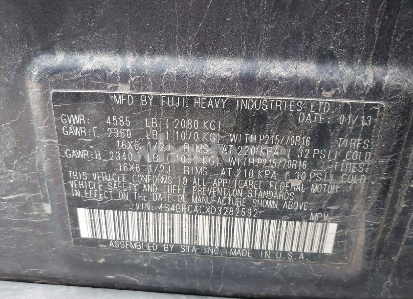 Photo 9 of 2013 Subaru Outback 2.5I (VIN 4S4BRCACXD3282592)