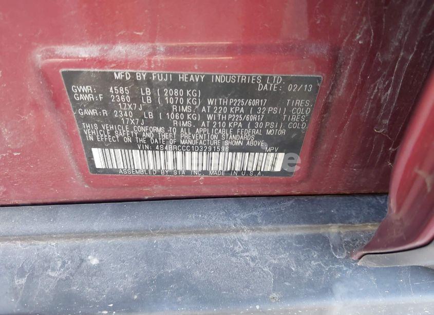 Photo 9 of 2013 Subaru Outback 2.5I PREMIUM (VIN 4S4BRCCC1D3291596)