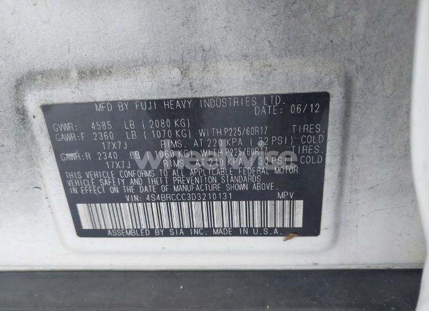 Photo 9 of 2013 Subaru Outback 2.5I PREMIUM (VIN 4S4BRCCC3D3210131)