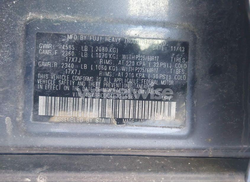 Photo 9 of 2014 Subaru Outback 2.5I PREMIUM (VIN 4S4BRCDC4E3256969)