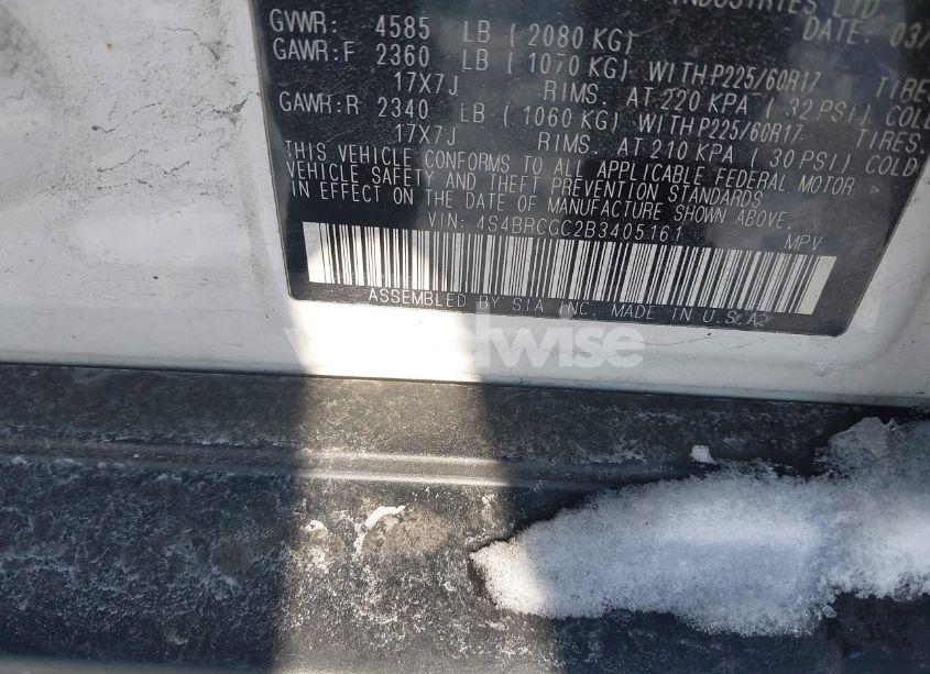 Photo 9 of 2011 Subaru Outback 2.5I PREMIUM (VIN 4S4BRCGC2B3405161)