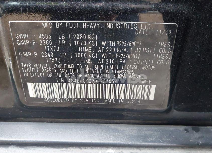 Photo 9 of 2013 Subaru Outback 2.5I LIMITED (VIN 4S4BRCKC2D3257054)