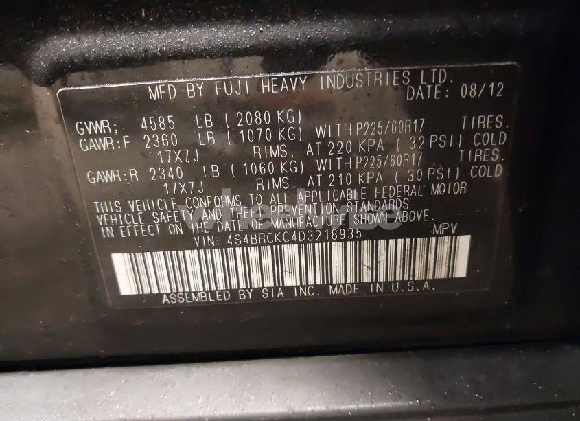 Photo 9 of 2013 Subaru Outback 2.5I LIMITED (VIN 4S4BRCKC4D3218935)