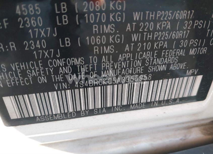 Photo 9 of 2010 Subaru Outback 2.5I LIMITED (VIN 4S4BRCKC5A3355958)