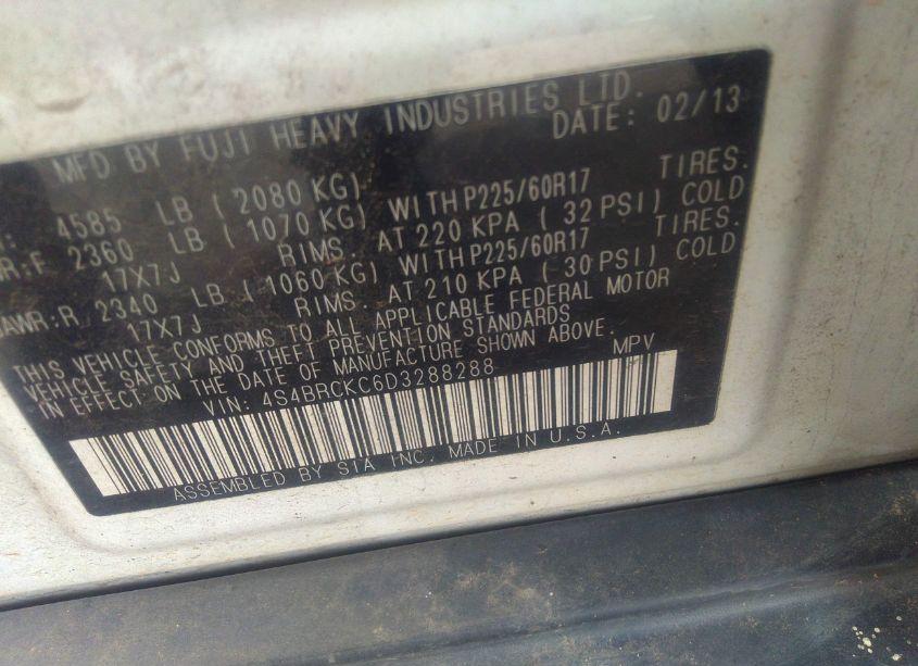 Photo 9 of 2013 Subaru Outback 2.5I LIMITED (VIN 4S4BRCKC6D3288288)