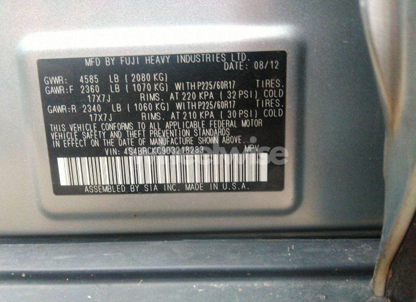 Photo 9 of 2013 Subaru Outback 2.5I LIMITED (VIN 4S4BRCKC9D3218283)