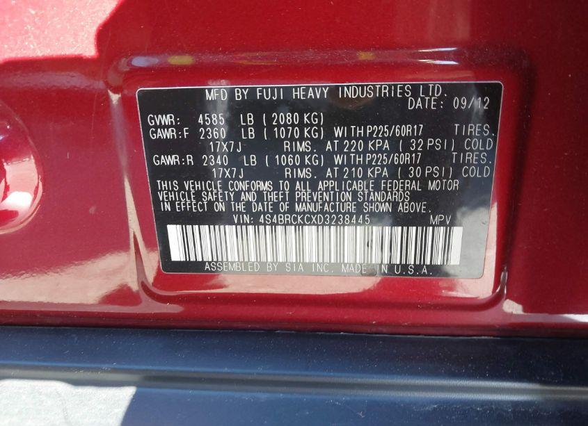 Photo 9 of 2013 Subaru Outback 2.5I LIMITED (VIN 4S4BRCKCXD3238445)