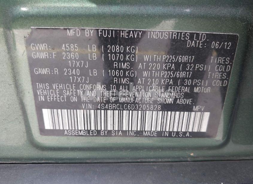 Photo 9 of 2013 Subaru Outback 2.5I LIMITED (VIN 4S4BRCLC6D3205828)