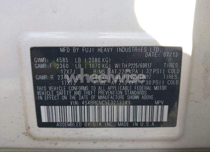 Photo 9 of 2014 Subaru Outback 2.5I LIMITED (VIN 4S4BRCNC5E3213241)