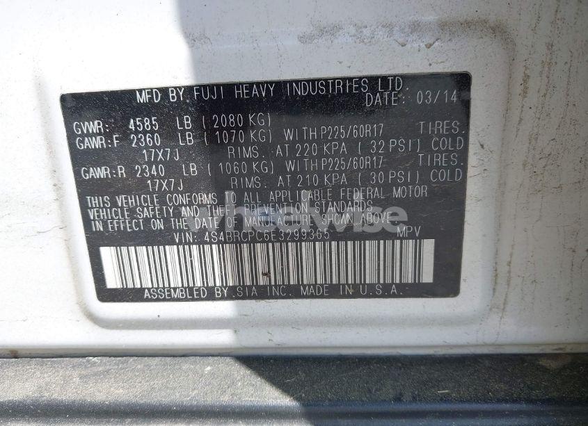 Photo 9 of 2014 Subaru Outback 2.5I LIMITED (VIN 4S4BRCPC6E3299365)