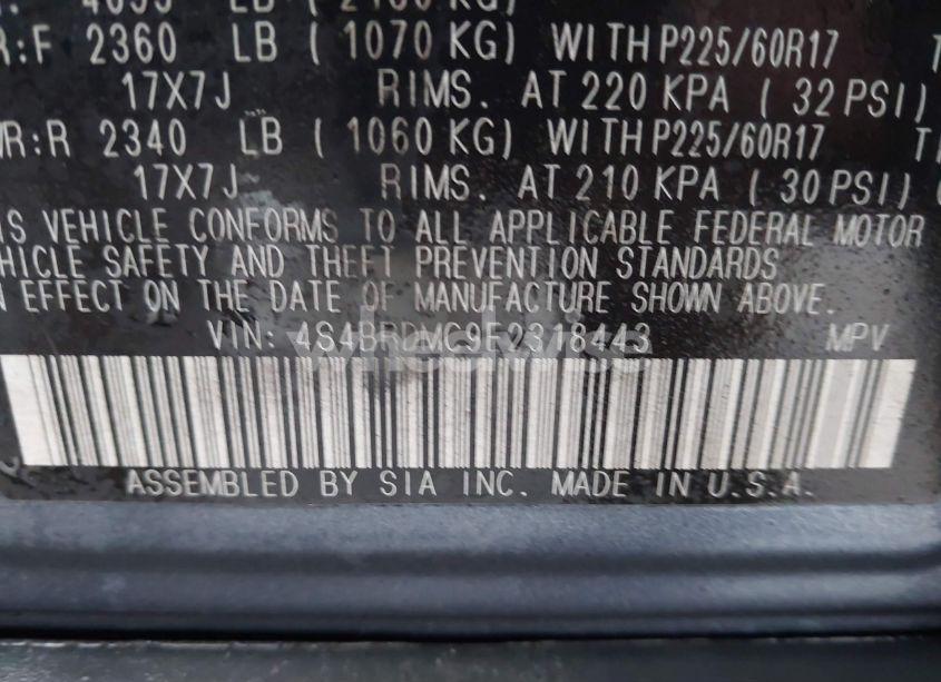 Photo 9 of 2014 Subaru Outback 3.6R LIMITED (VIN 4S4BRDMC9E2318443)