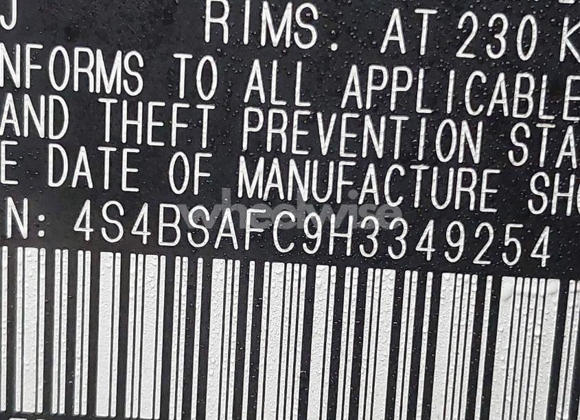 Photo 9 of 2017 Subaru Outback 2.5I PREMIUM (VIN 4S4BSAFC9H3349254)