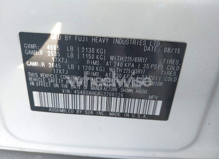 Photo 9 of 2016 Subaru Outback 2.5I PREMIUM (VIN 4S4BSAHC8G3206226)