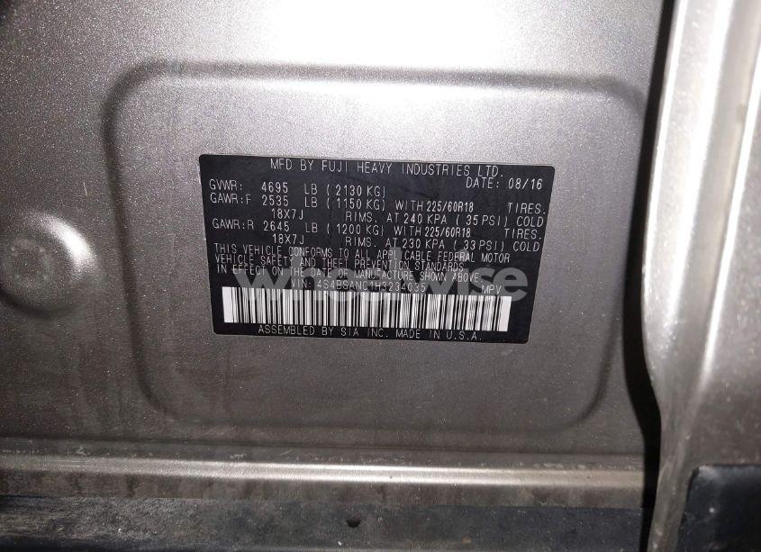 Photo 9 of 2017 Subaru Outback 2.5I LIMITED (VIN 4S4BSANC1H3234035)