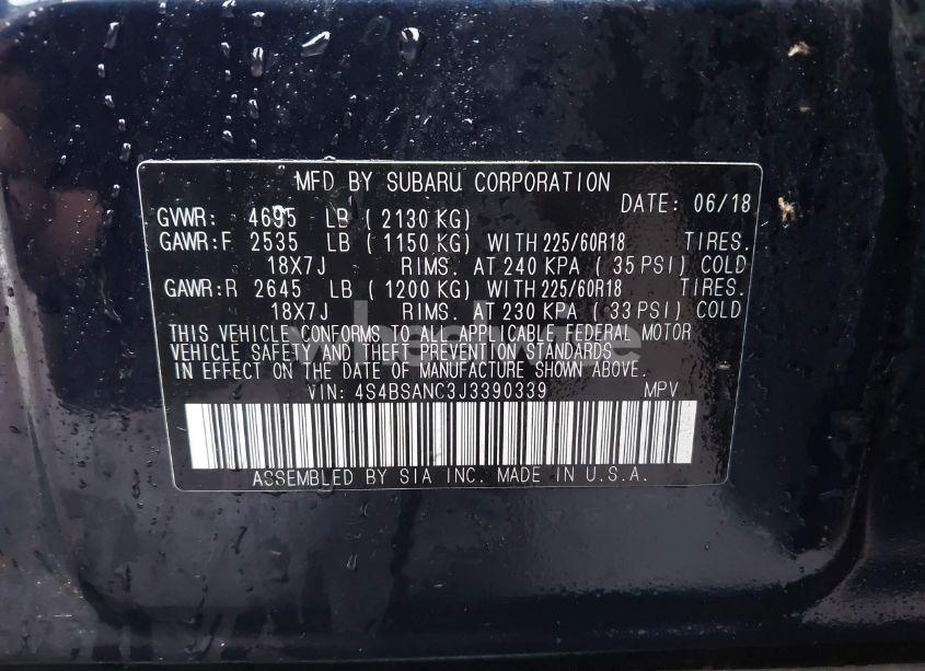 Photo 9 of 2018 Subaru Outback 2.5I LIMITED (VIN 4S4BSANC3J3390339)