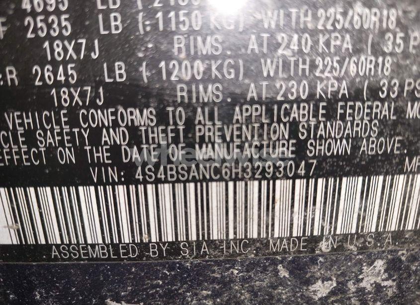 Photo 9 of 2017 Subaru Outback 2.5I LIMITED (VIN 4S4BSANC6H3293047)