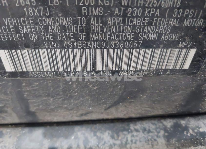 Photo 9 of 2018 Subaru Outback 2.5I LIMITED (VIN 4S4BSANC9J3380057)