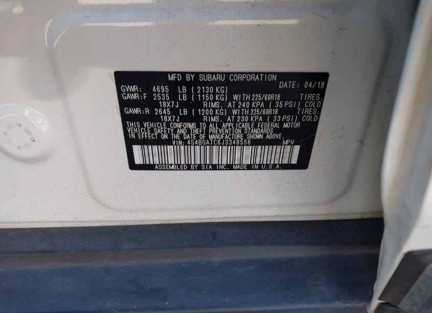 Photo 9 of 2018 Subaru Outback 2.5I TOURING (VIN 4S4BSATC6J3348556)