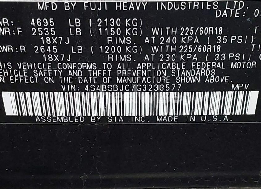 Photo 9 of 2016 Subaru Outback 2.5I LIMITED (VIN 4S4BSBJC7G3233577)