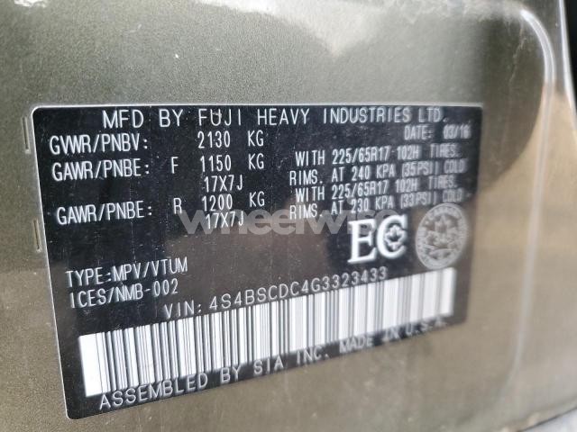 Photo 6 of 2016 SUBARU OUTBACK 2.5I PREMIUM (VIN 4S4BSCDC4G3323433)