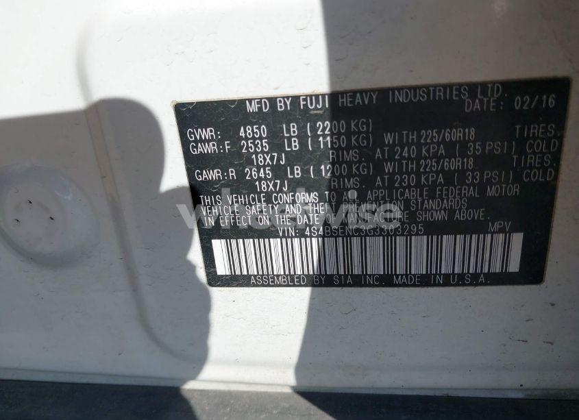 Photo 9 of 2016 Subaru Outback 3.6R LIMITED (VIN 4S4BSENC3G3303295)