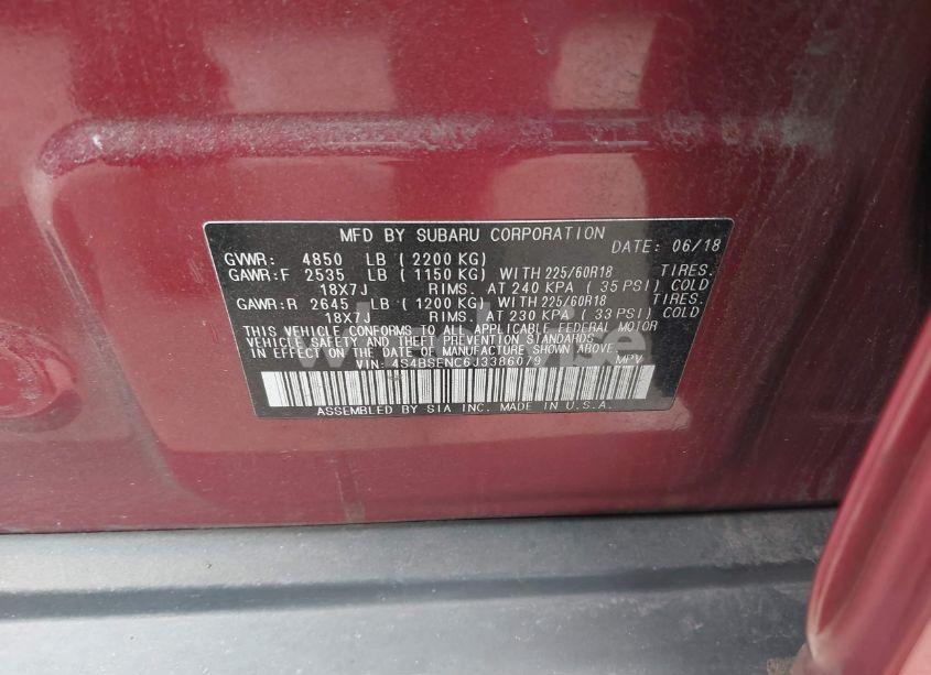 Photo 9 of 2018 Subaru Outback 3.6R LIMITED (VIN 4S4BSENC6J3386079)