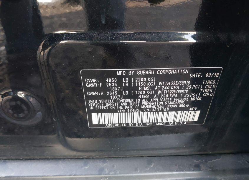 Photo 9 of 2018 Subaru Outback 3.6R TOURING (VIN 4S4BSETC9J3337199)