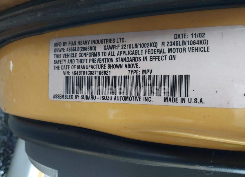 Photo 9 of 2003 Subaru Baja (VIN 4S4BT61C937106921)