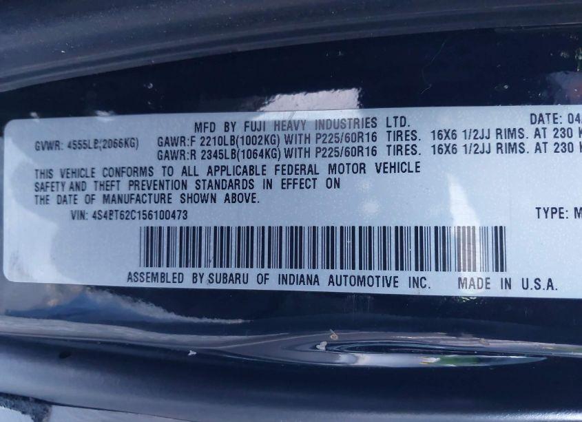 Photo 9 of 2005 Subaru Baja SPORT (VIN 4S4BT62C156100473)