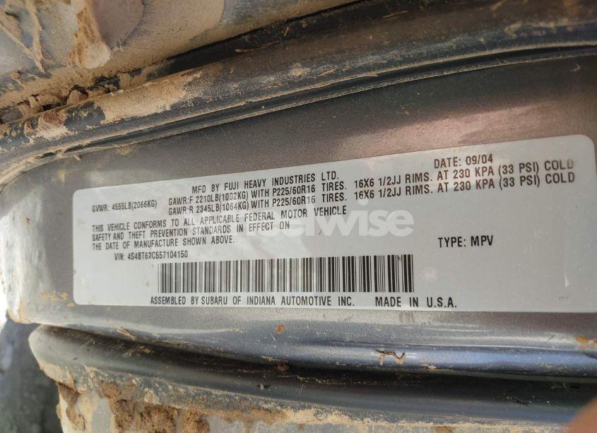 Photo 9 of 2005 Subaru Baja SPORT (VIN 4S4BT62C557104150)