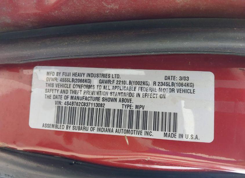 Photo 9 of 2003 Subaru Baja SPORT (VIN 4S4BT62C837113082)