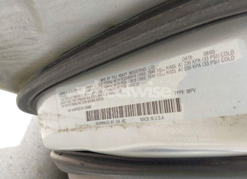 Photo 9 of 2006 Subaru Baja SPORT (VIN 4S4BT62C967100846)