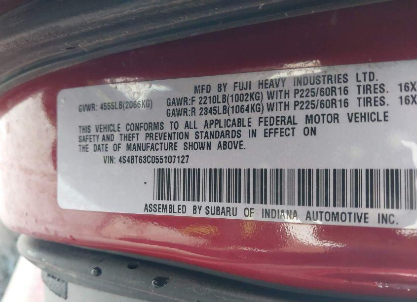 Photo 9 of 2005 Subaru Baja TURBO (VIN 4S4BT63C055107127)