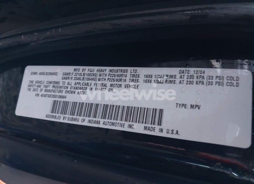 Photo 9 of 2005 Subaru Baja TURBO (VIN 4S4BT63CX55106664)