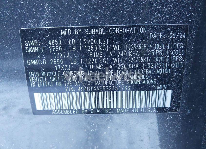 Photo 9 of 2025 Subaru Outback (VIN 4S4BTAAC5S3151766)