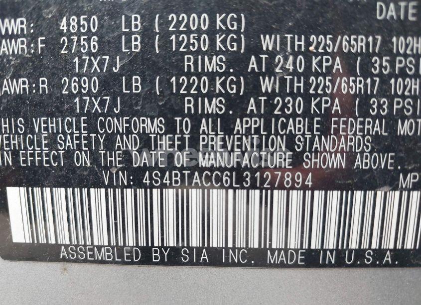 Photo 9 of 2020 Subaru Outback PREMIUM (VIN 4S4BTACC6L3127894)