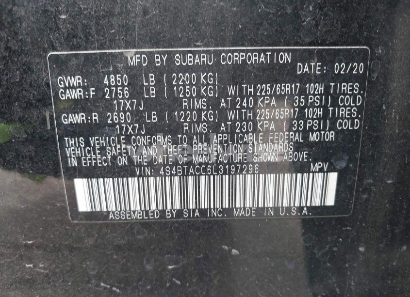 Photo 9 of 2020 Subaru Outback PREMIUM (VIN 4S4BTACC6L3197296)