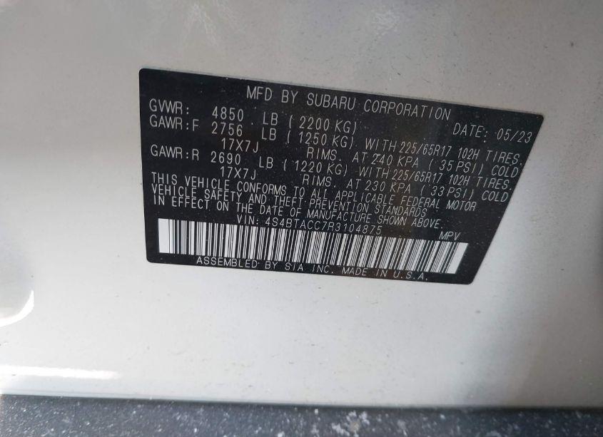 Photo 9 of 2024 Subaru Outback PREMIUM (VIN 4S4BTACC7R3104875)